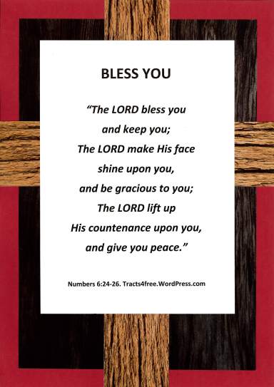 "Bless You" Bible poster, rugged cross background.