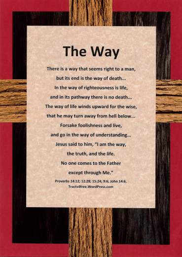 "The Way" Christian poster, rugged cross background.