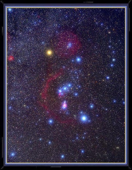 Constellation Orion. The three stars in a row are Orion's Belt. Photo: 19thpsalm.org.