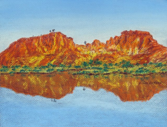 Rainbow Valley. Australian Outback pastel painting by Sian Butler.